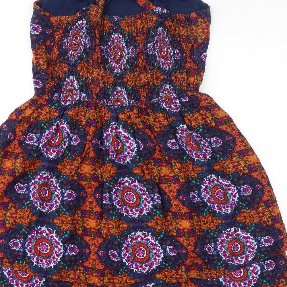 Vera Moda Womens Multicoloured Geometric Viscose Mini Size S V-Neck Pullover