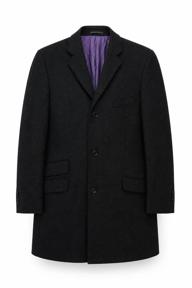 Front view of Greenwoods men’s grey wool jacket blazer, size 44, regular