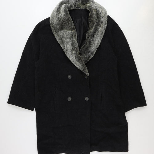 St Michael Womens Grey Overcoat Jacket Size 12 Button