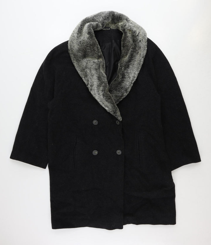 St Michael Womens Grey Overcoat Jacket Size 12 Button