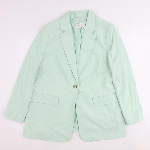 Marks and Spencer Womens Green Polyester Jacket Suit Jacket Size 18