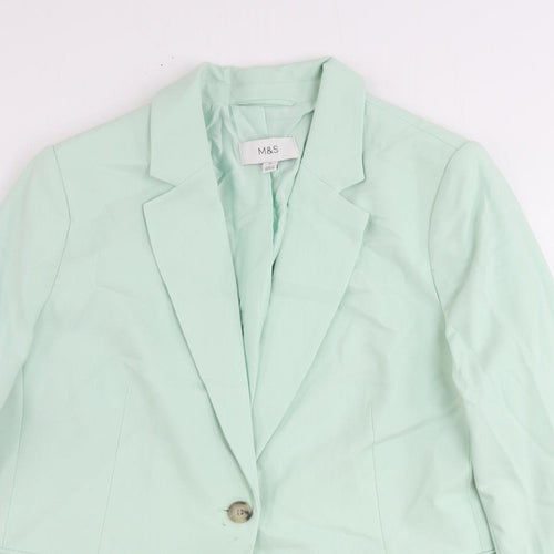 Marks and Spencer Womens Green Polyester Jacket Suit Jacket Size 18
