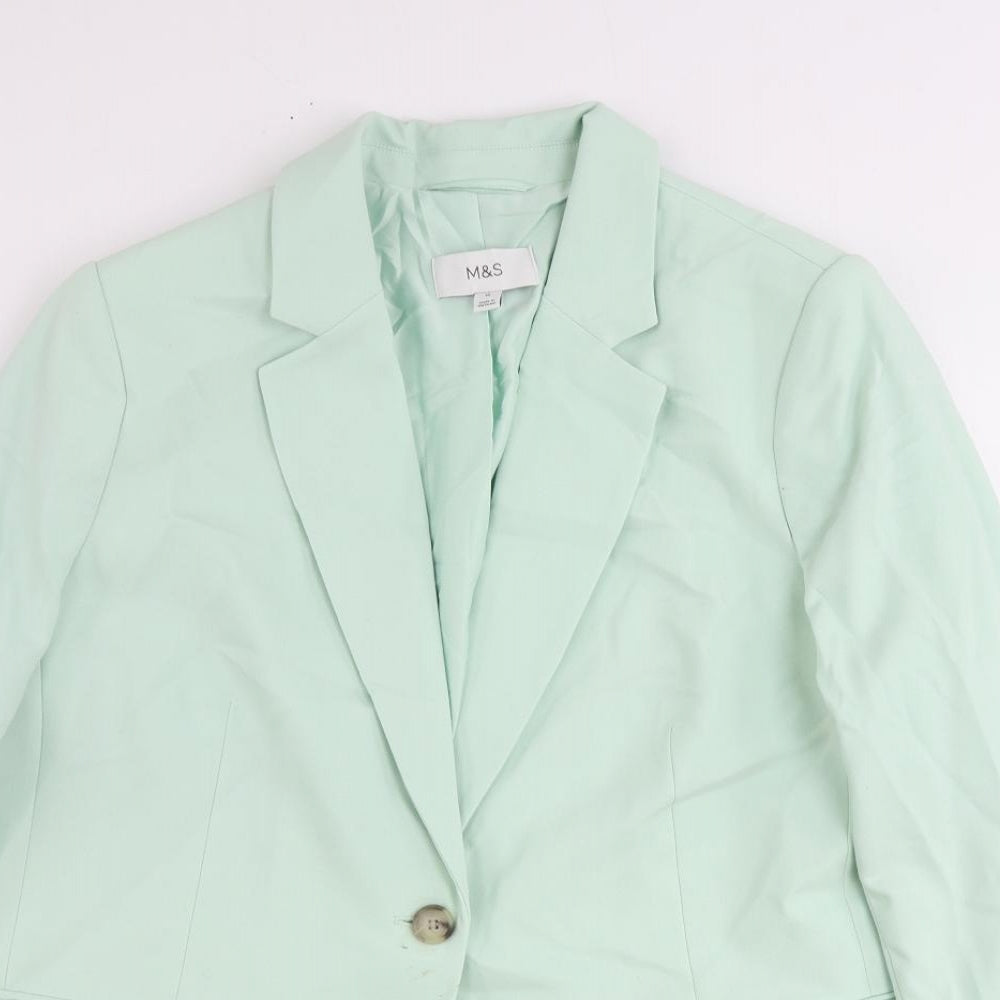 Marks and Spencer Womens Green Polyester Jacket Suit Jacket Size 18