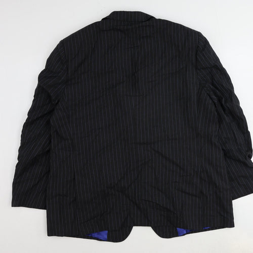 Livingston Mens Grey Striped Wool Jacket Suit Jacket Size 48 Regular