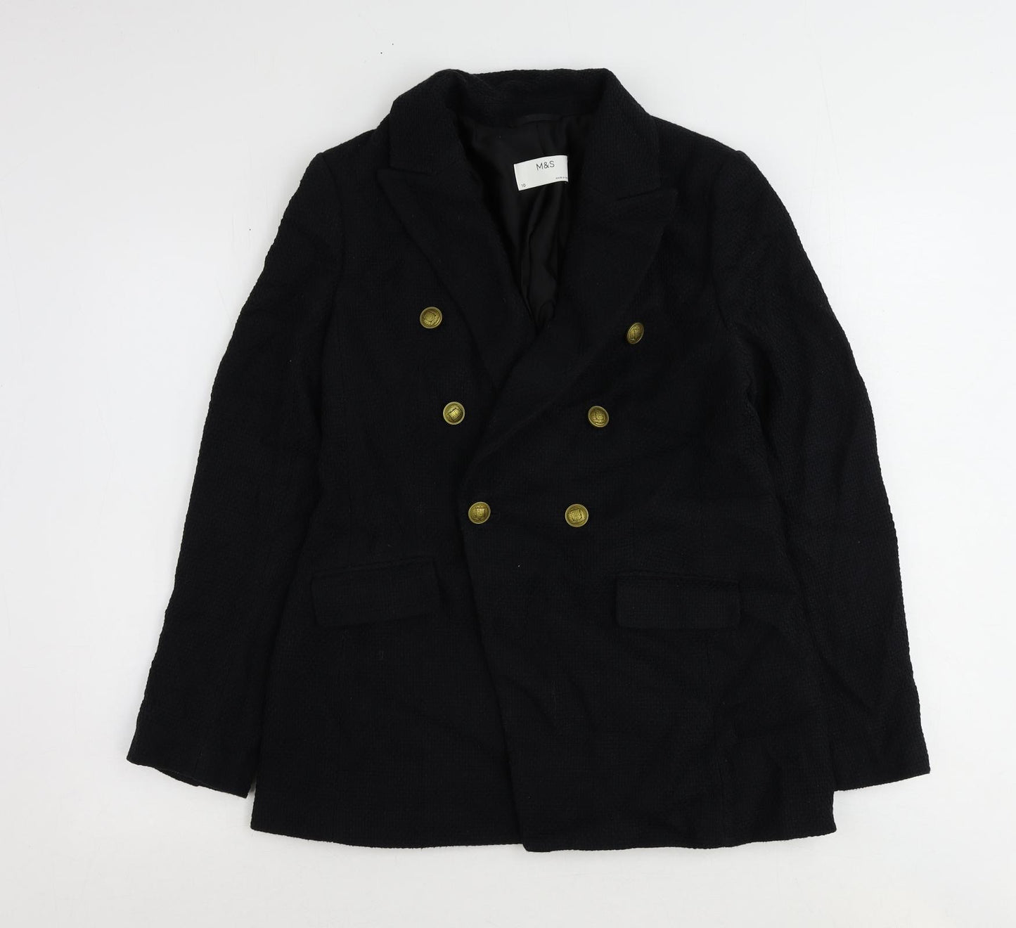 Marks and Spencer Womens Blue Cotton Jacket Suit Jacket Size 10