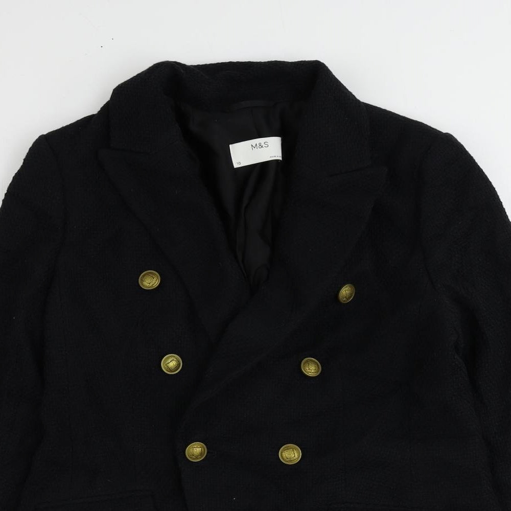 Marks and Spencer Womens Blue Cotton Jacket Suit Jacket Size 10