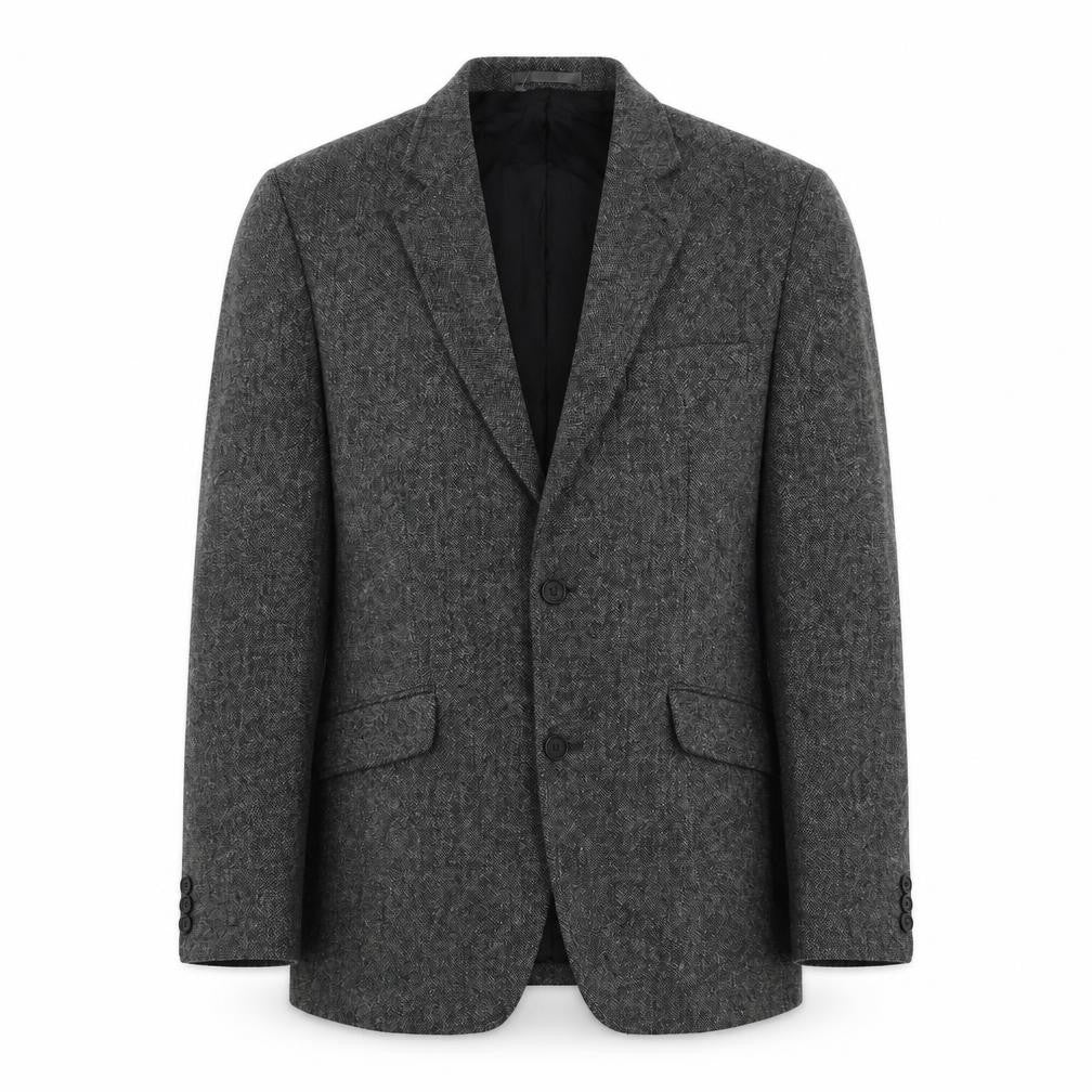 Front view of Racing Green men’s grey wool jacket suit jacket, size 38, regular