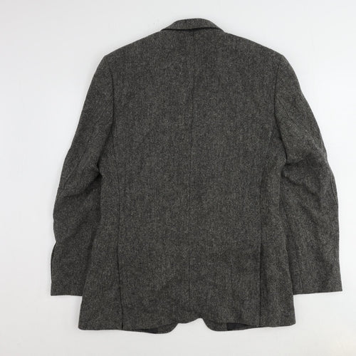Racing Green Mens Grey Wool Jacket Suit Jacket Size 38 Regular