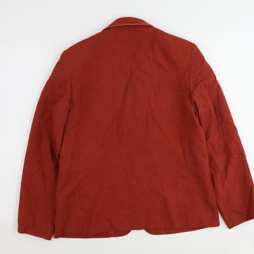 Planet Womens Red Polyester Jacket Suit Jacket Size 14