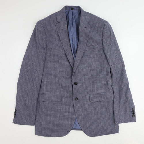 Marks and Spencer Mens Blue Polyester Jacket Suit Jacket Size 42 Regular