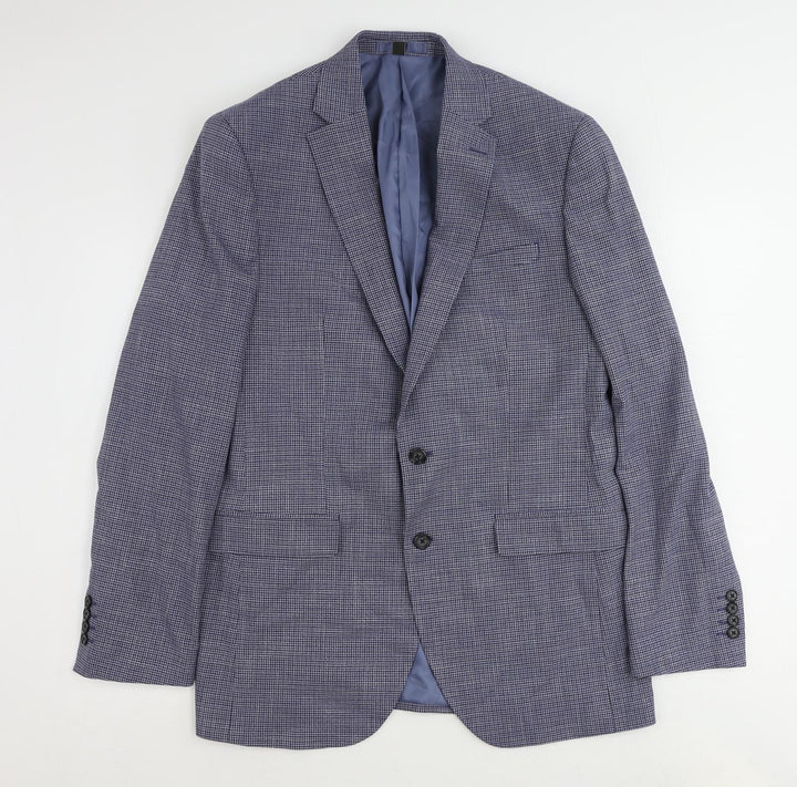 Marks and Spencer Mens Blue Polyester Jacket Suit Jacket Size 42 Regular
