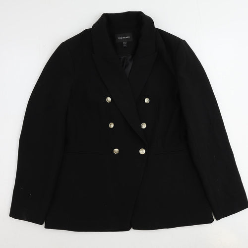 Forever New Womens Black Polyester Jacket Suit Jacket Size 14