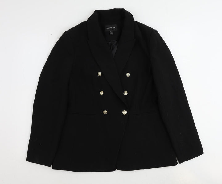 Forever New Womens Black Polyester Jacket Suit Jacket Size 14