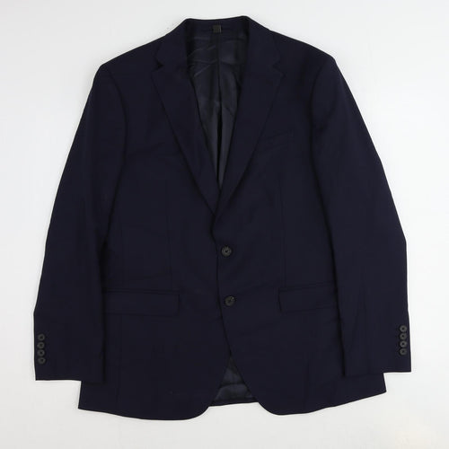 Marks and Spencer Mens Blue Polyester Jacket Suit Jacket Size 44 Regular