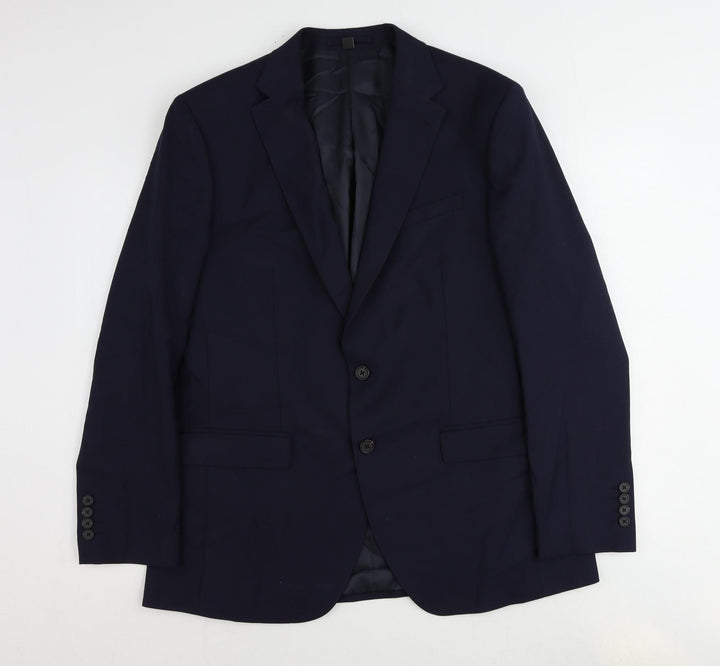 Marks and Spencer Mens Blue Polyester Jacket Suit Jacket Size 44 Regular