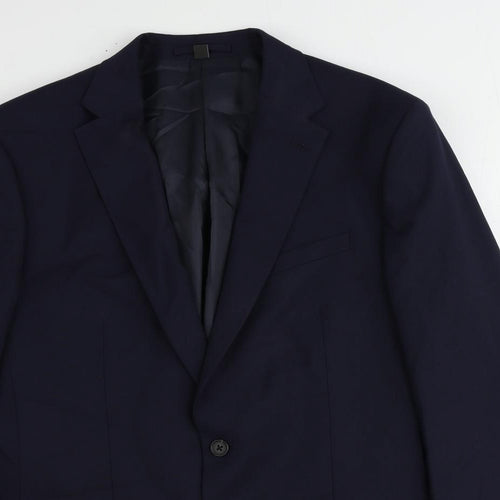 Marks and Spencer Mens Blue Polyester Jacket Suit Jacket Size 44 Regular