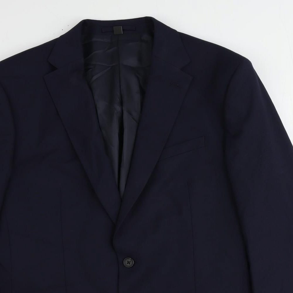 Marks and Spencer Mens Blue Polyester Jacket Suit Jacket Size 44 Regular