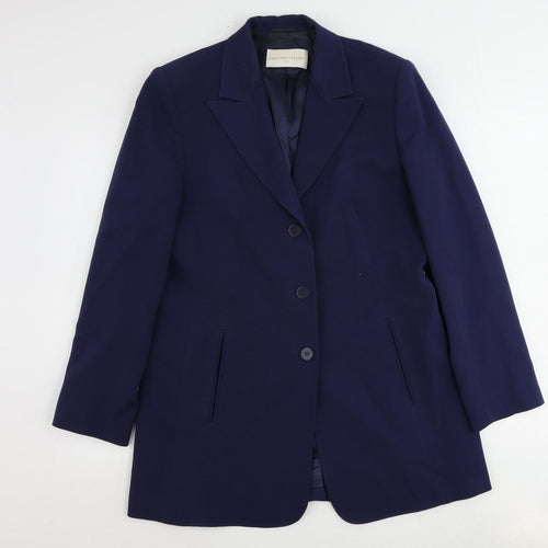Country Casuals Womens Blue Polyester Jacket Suit Jacket Size 12