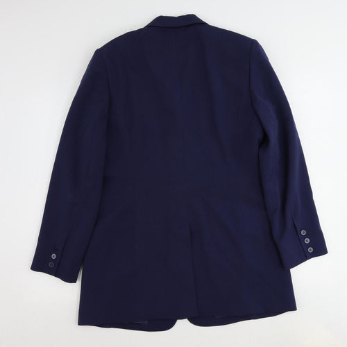 Country Casuals Womens Blue Polyester Jacket Suit Jacket Size 12