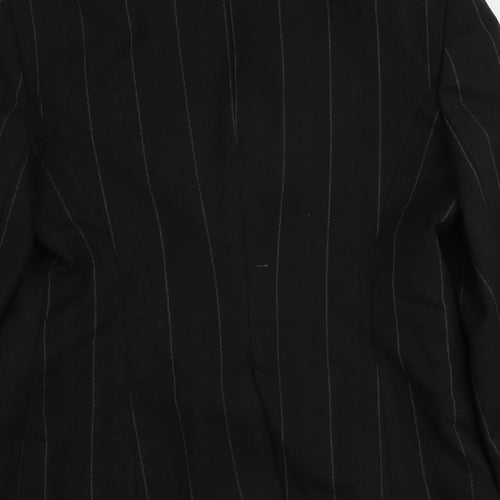 NEXT Womens Black Striped Wool Jacket Suit Jacket Size 10