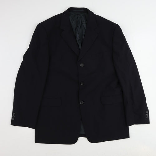 Tom English Mens Blue Wool Jacket Suit Jacket Size 42 Regular