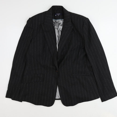 Debenhams Womens Grey Pinstripe Polyester Jacket Suit Jacket Size 16