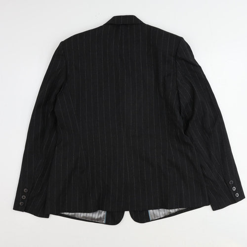 Debenhams Womens Grey Pinstripe Polyester Jacket Suit Jacket Size 16