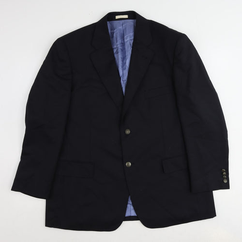 Greenwoods Mens Blue Polyester Jacket Suit Jacket Size 44 Regular