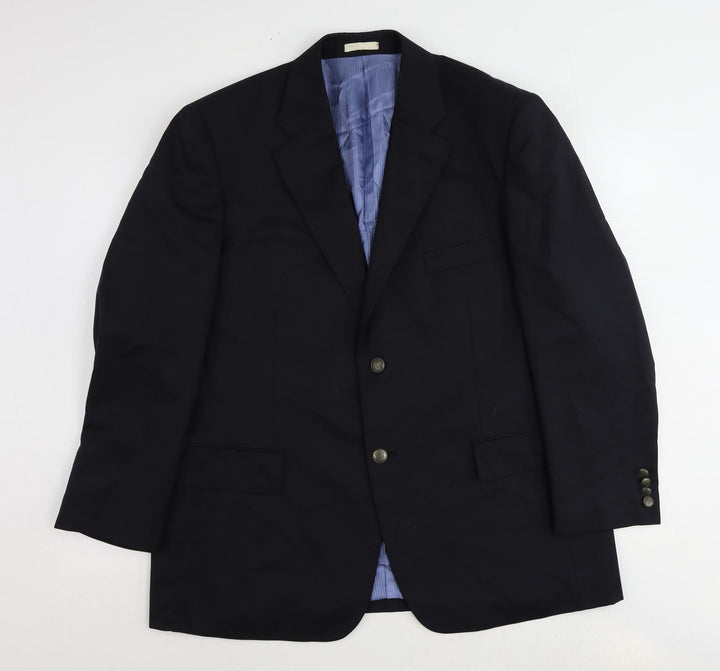 Greenwoods Mens Blue Polyester Jacket Suit Jacket Size 44 Regular