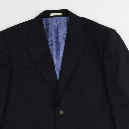 Greenwoods Mens Blue Polyester Jacket Suit Jacket Size 44 Regular