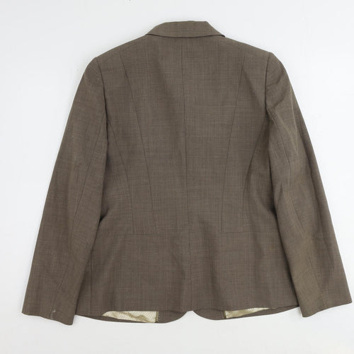Planet Womens Brown Polyester Jacket Blazer Size 12