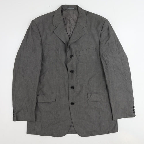 Jonathan Adams Mens Grey Polyester Jacket Suit Jacket Size 40 Regular