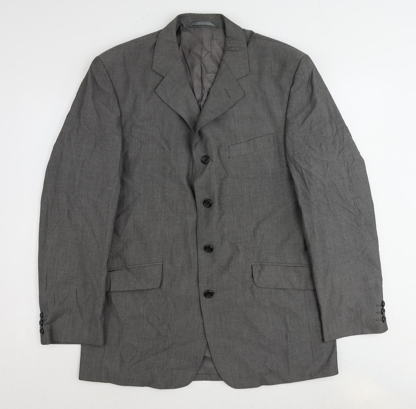 Jonathan Adams Mens Grey Polyester Jacket Suit Jacket Size 40 Regular