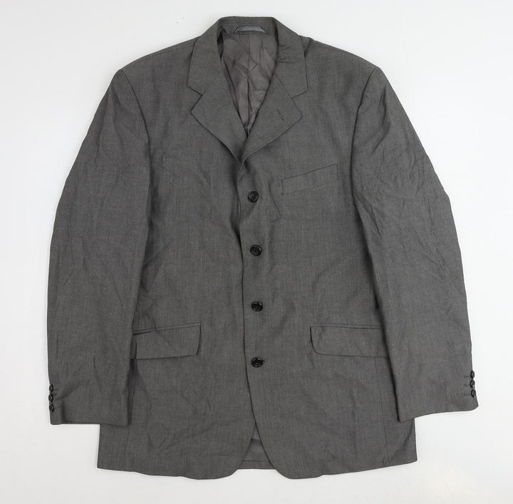 Jonathan Adams Mens Grey Polyester Jacket Suit Jacket Size 40 Regular