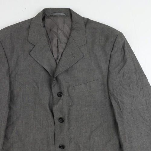 Jonathan Adams Mens Grey Polyester Jacket Suit Jacket Size 40 Regular