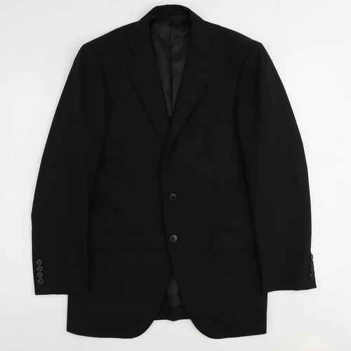 Rochi Mens Black Polyester Jacket Suit Jacket Size 36 Regular