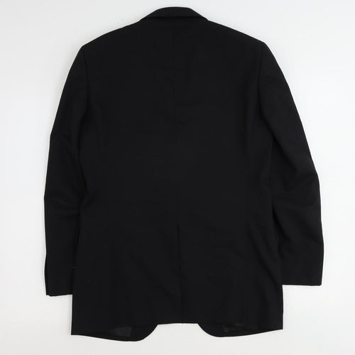 Rochi Mens Black Polyester Jacket Suit Jacket Size 36 Regular