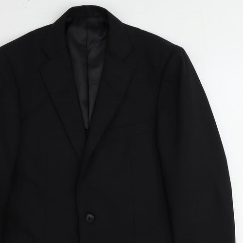 Rochi Mens Black Polyester Jacket Suit Jacket Size 36 Regular