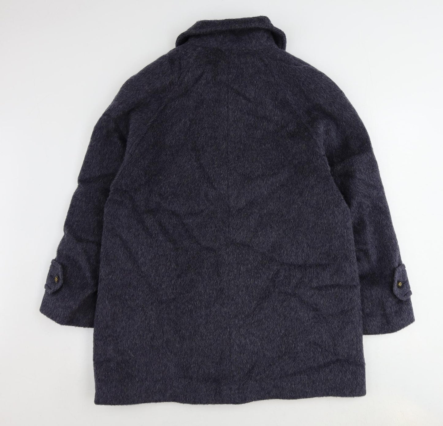 Variations Womens Blue Overcoat Coat Size 14 Button