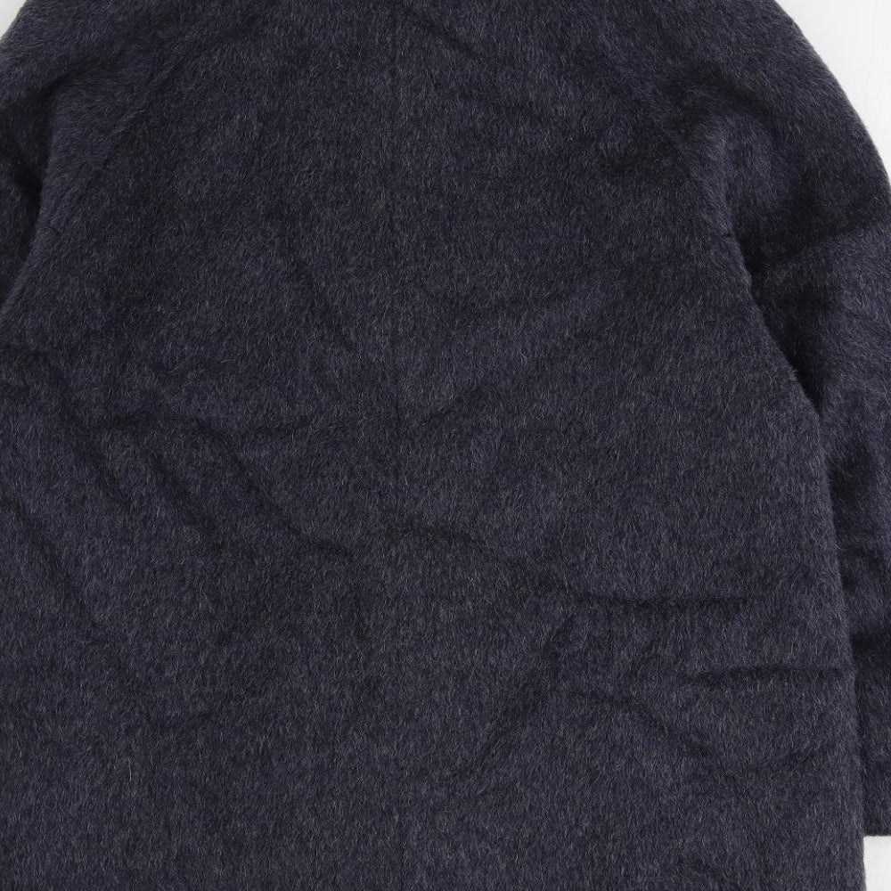 Variations Womens Blue Overcoat Coat Size 14 Button