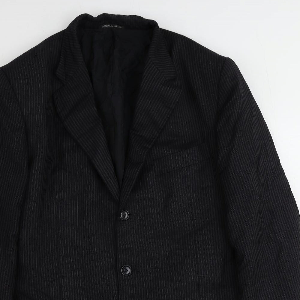 Pal Zileri Mens Blue Striped Polyester Jacket Suit Jacket Size 44 Regular