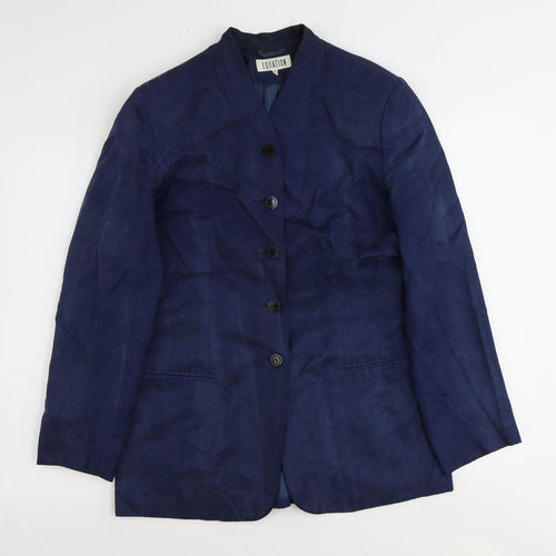 Equation Womens Blue Viscose Jacket Blazer Size 12