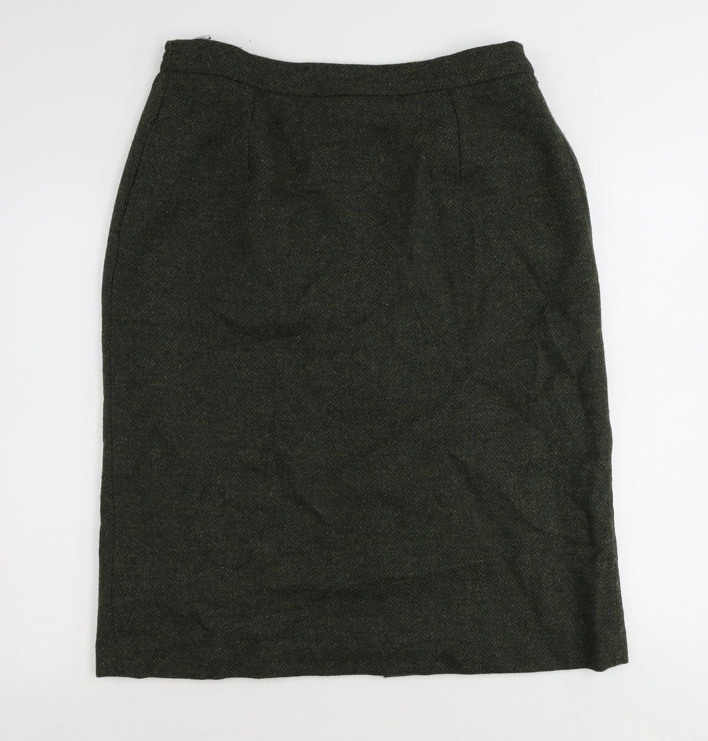 Avoca Womens Green Wool A-Line Skirt Size XL Zip