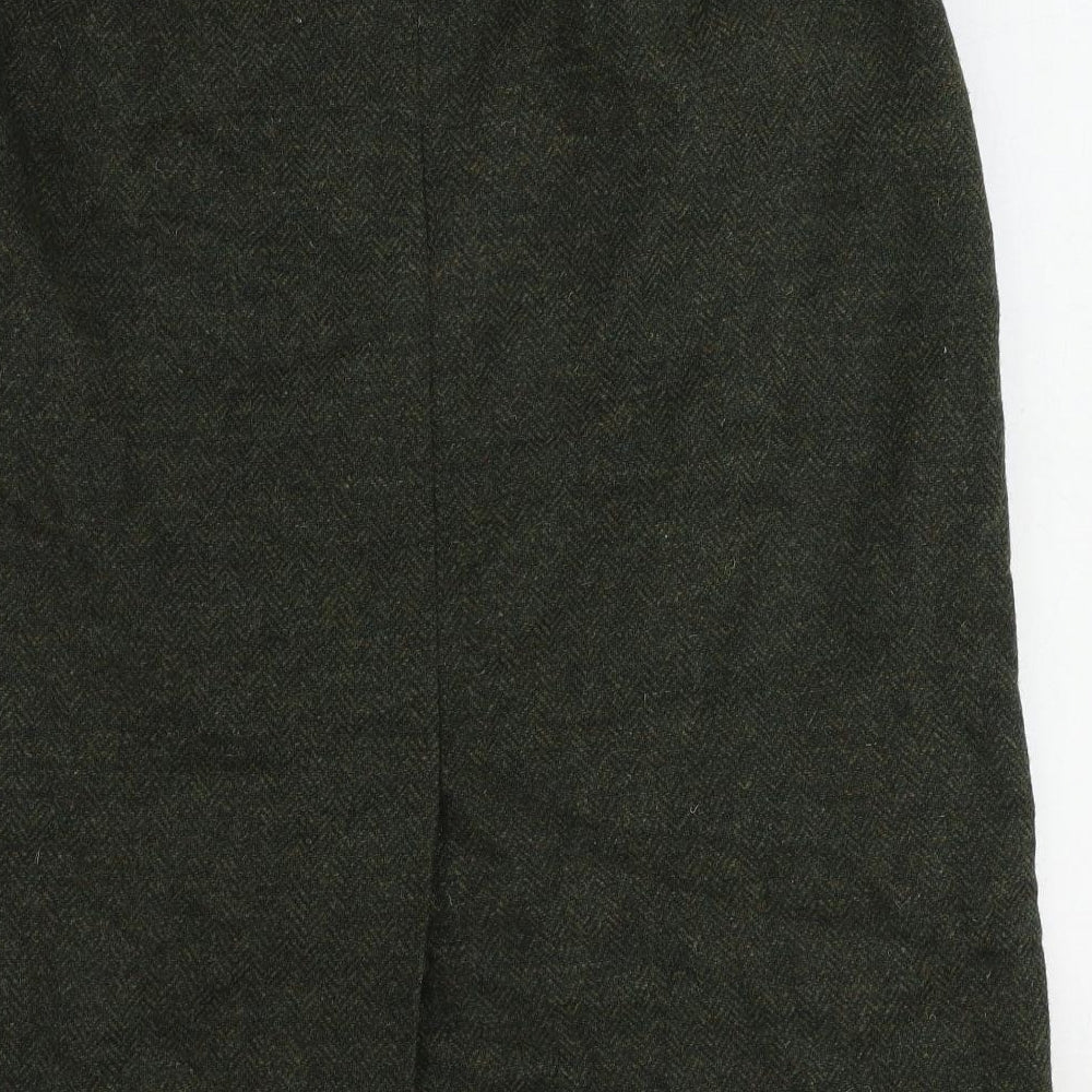 Avoca Womens Green Wool A-Line Skirt Size XL Zip
