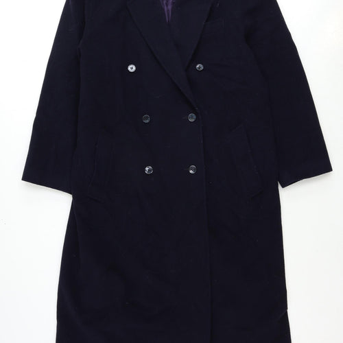 Feminella Womens Blue Overcoat Coat Size 14 Button