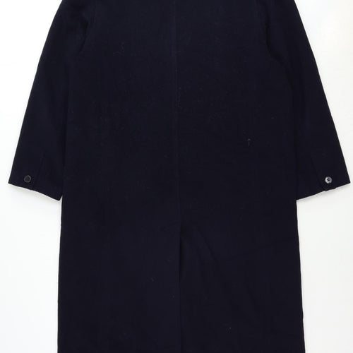 Feminella Womens Blue Overcoat Coat Size 14 Button