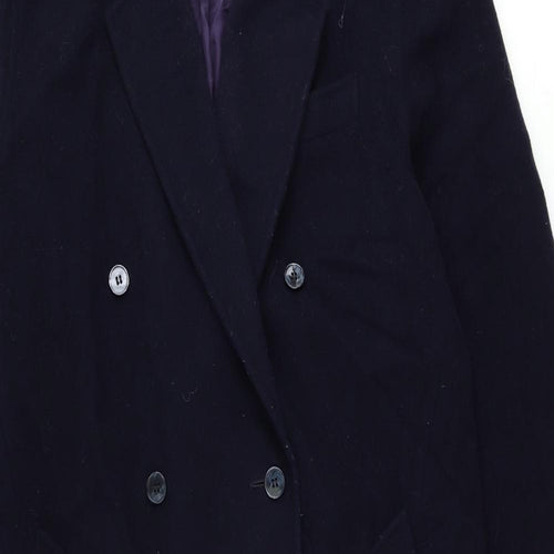 Feminella Womens Blue Overcoat Coat Size 14 Button