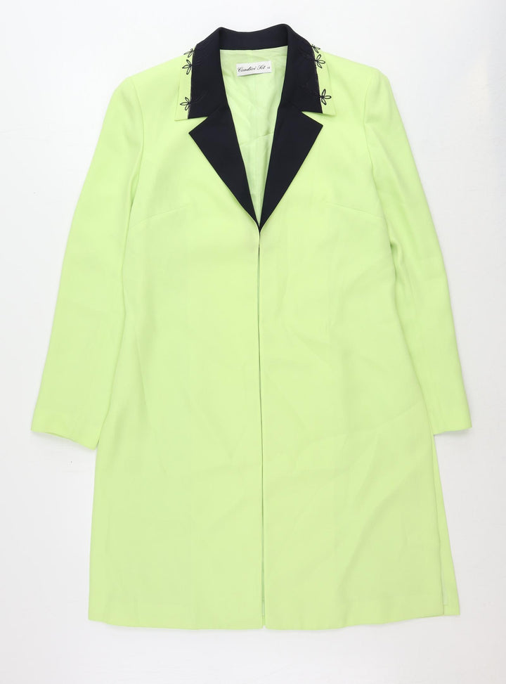 Condici Jet Womens Green Kimono Blazer Size 12 Hook & Eye