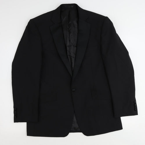 Racing Green Mens Black Polyester Tuxedo Suit Jacket Size 40 Regular