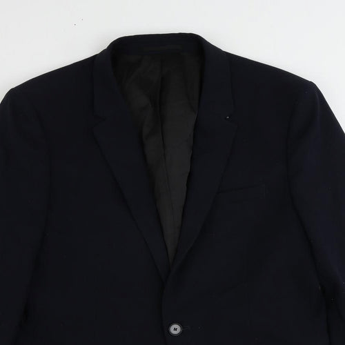 River Island Mens Blue Polyester Jacket Suit Jacket Size 40 Regular
